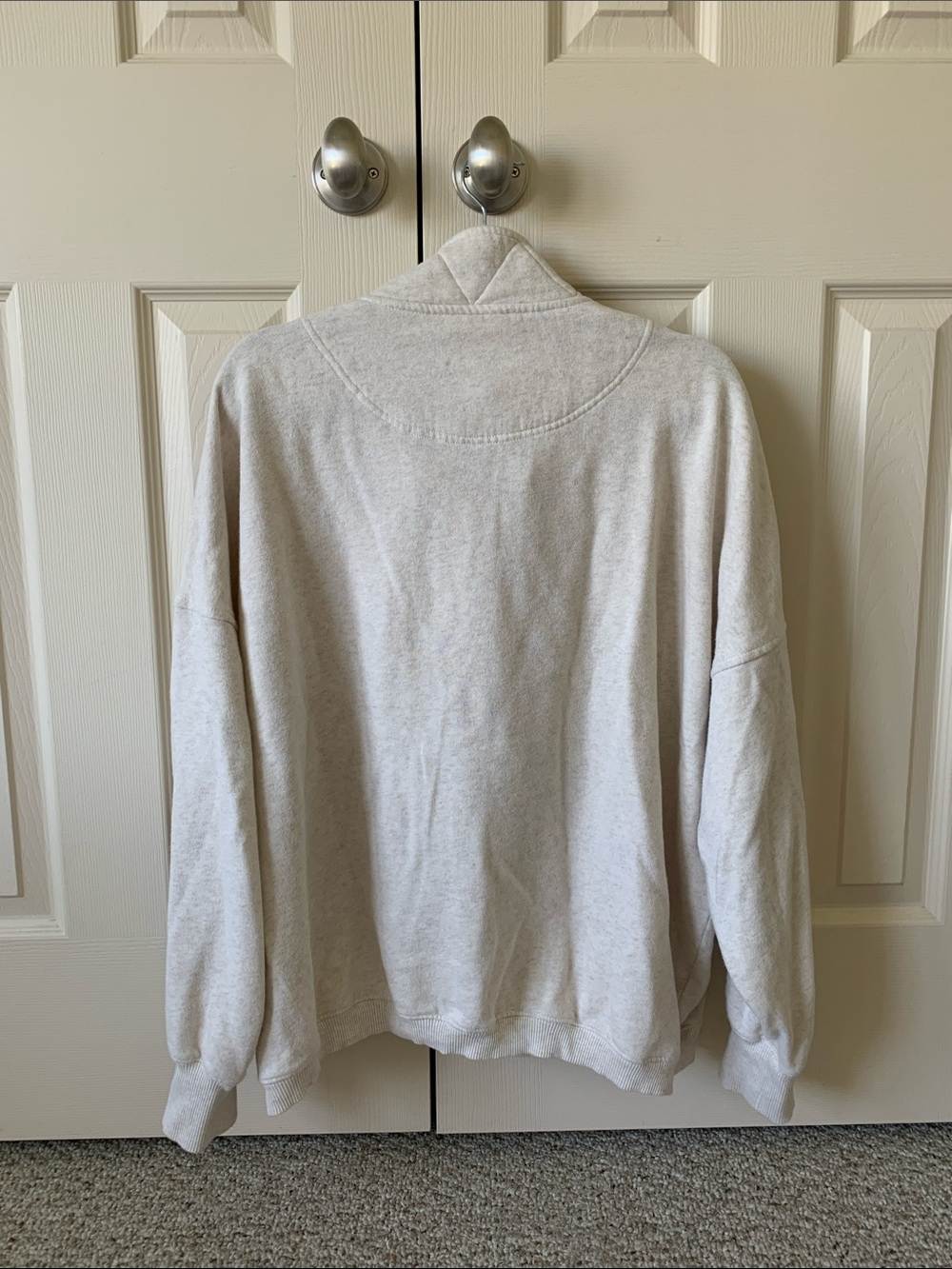 aerie Cream Snap-Front Funnel Neck Pullover Sweatshirt - Picture 2 of 4